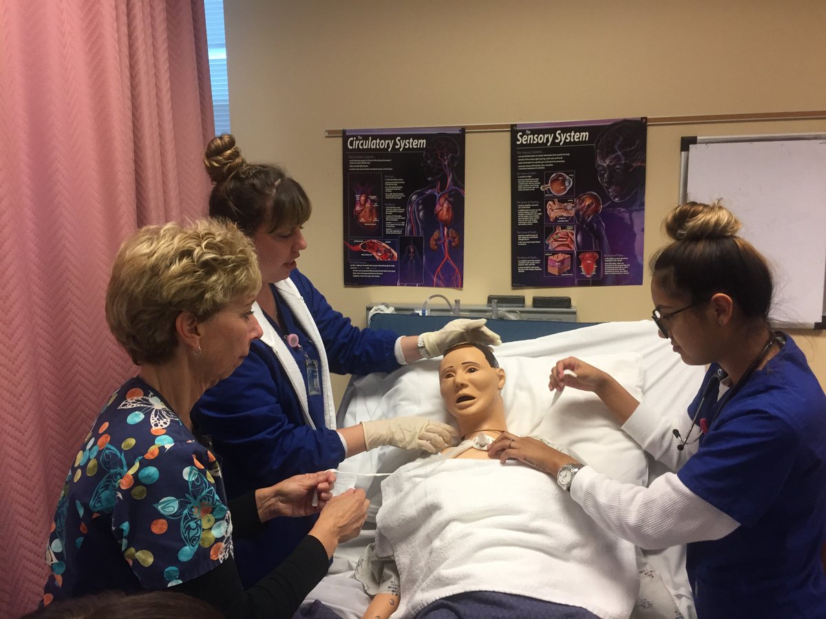 #TracheostomyCare lesson at #ConcordeGardenGrove—just 1 of many #CareerSkills these students will learn. Could be you > bit.ly/2GlmHbX