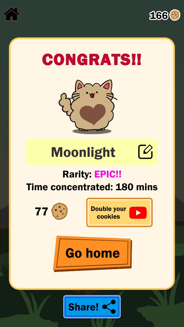 NoxfallStudios's tweet photo. Look how cute is Moonlight! Get cool cats and stop getting distracted by your smartphone #FocusCatApp available for iOS and Android! #cats #focus #Productivity https://t.co/TC6BDkRuvG