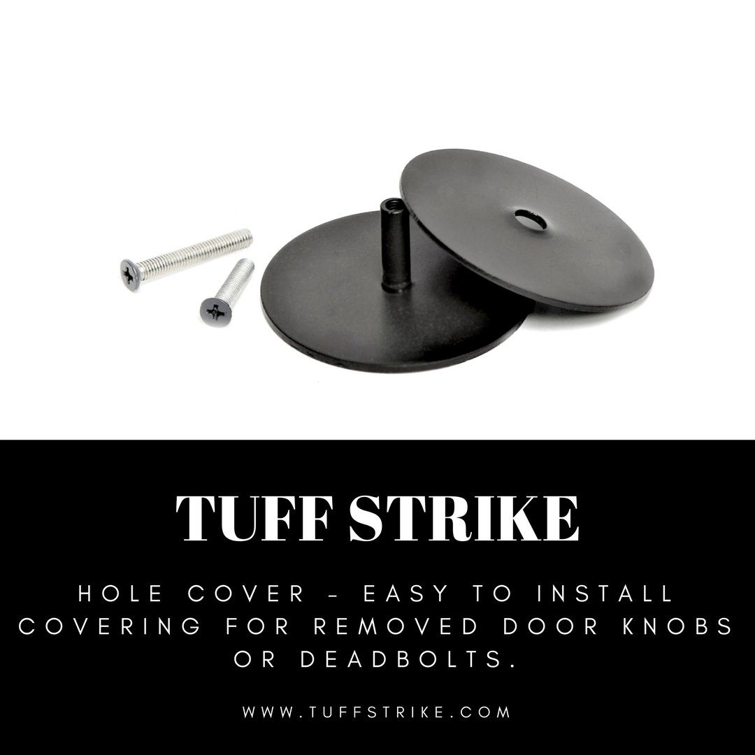 TUFF_STRIKE's tweet photo. Hole Cover by TUFF STRIKE is easy to install and securely covers removed deadbolts or door knobs. #door #doors #doorhardware #doorrepair #doorsecurity #locksmith #deadbolt #deadboltlocks #holecover #hardware #doorknob #diy #homeimprovement #locksmiths #locks #strikeplate #strike https://t.co/bGkOnyPC2o