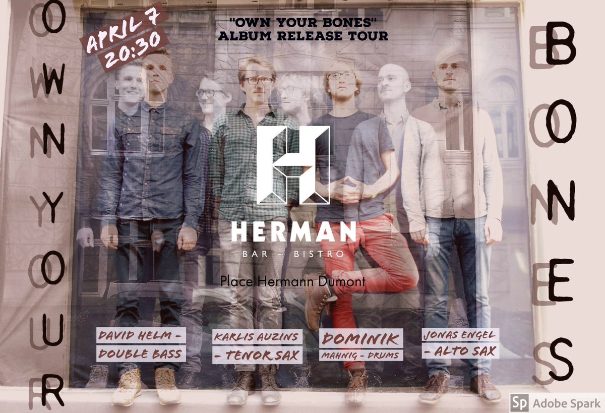 HermanPub's tweet image. Bonjour!

Ce Samedi le 7 Avril le release d'album du groupe OWN YOUR BONES aura lieu chez Hermann! Le groupe mixe les villes de #Cologne et #Copenhague. Leur #Jazz et leur scènes improvisées.

On vous attend nombreux à partir de 20h30 pour une expérience inédite!