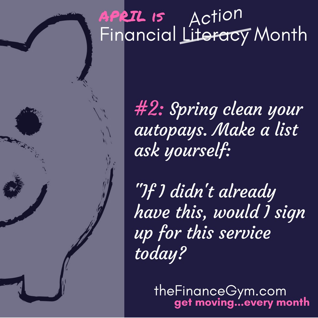 FinanceGym's tweet photo. Got any mindless spending going on? #springclean #financegym #financialliteracymonth #financialaction #earnmore #spendless #savemoney #debtfree #financialfreedom #personalfinance #budget #moneytips #financialeducation #personalfinancetips https://t.co/Ff65olkqVZ