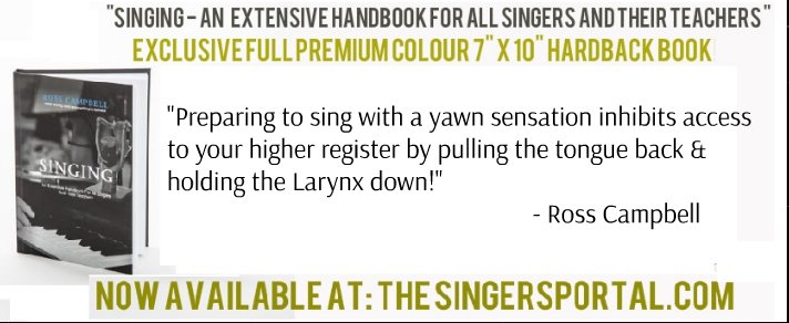 SingingTips4U's tweet image. "Preparing to #sing with a yawn sensation inhibits access to your higher register by pulling the tongue back &amp;amp; holding the Larynx down!" 
#SingingLesson #SingerSongWriter 
Taken from @SingingHandbook by @rosscampbelluk of @RoyalAcadMusic. Book available at buff.ly/2EaXOSD