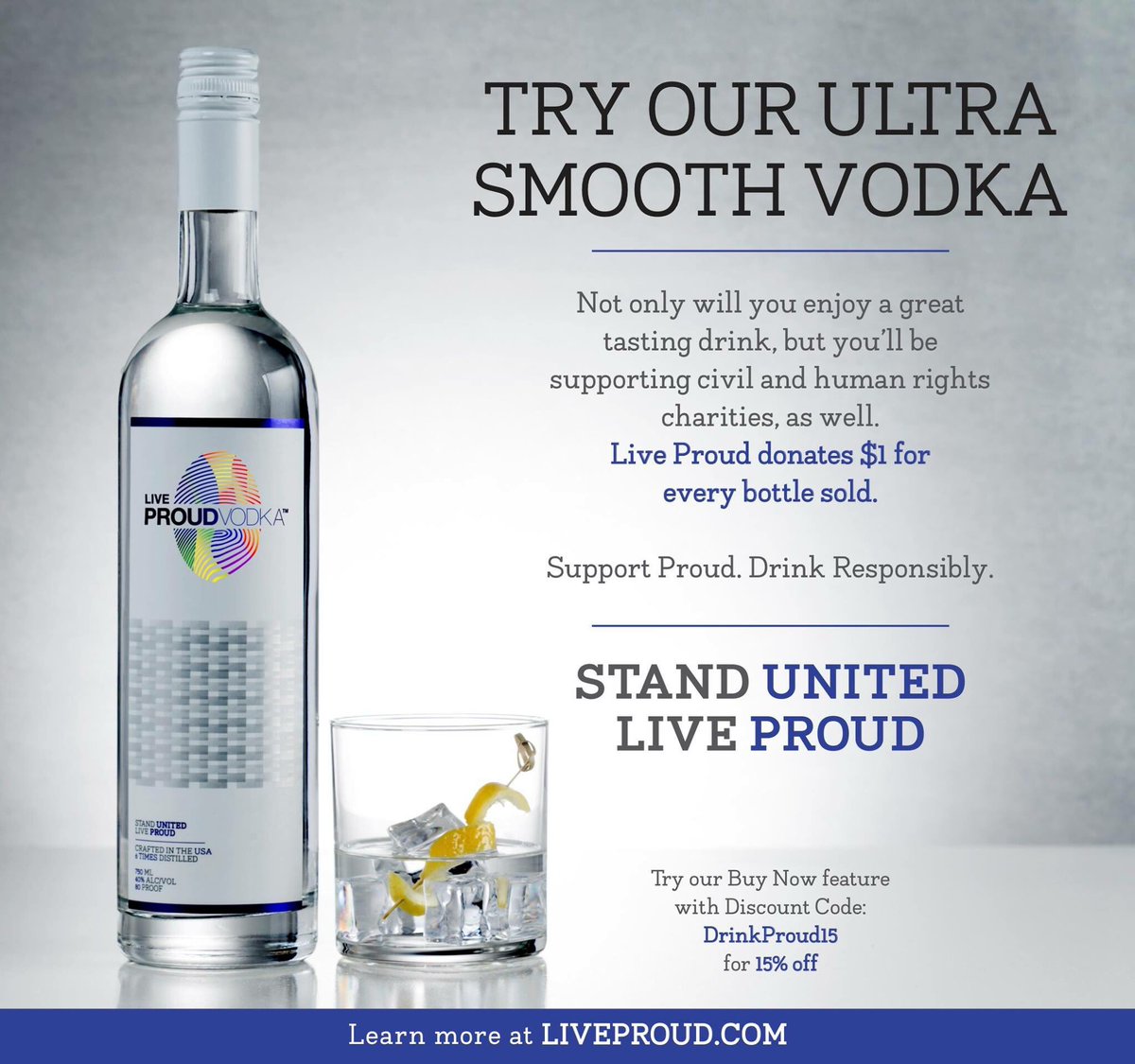CrabbySusan's tweet photo. @chelseahandler Telling someone to change who they are is like telling them to change their fingerprint. Live Proud gives back! Try our vodka :) Buy Now button and use discount code: DrinkProud15 for 15% off at https://t.co/lCwNfVGczR .  Cheers! #proud #pride https://t.co/5o1IsRTGiX