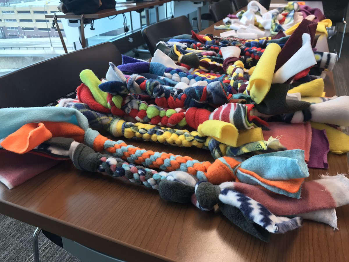 thegopherway's tweet image. Our @GopherSoccer staff is doing it the #GopherWay. Thanks for lending a helping hand today as a part of MAGIC week (Maroon and Gold Impacting the Community). They made dog chew toys for @HOTC!