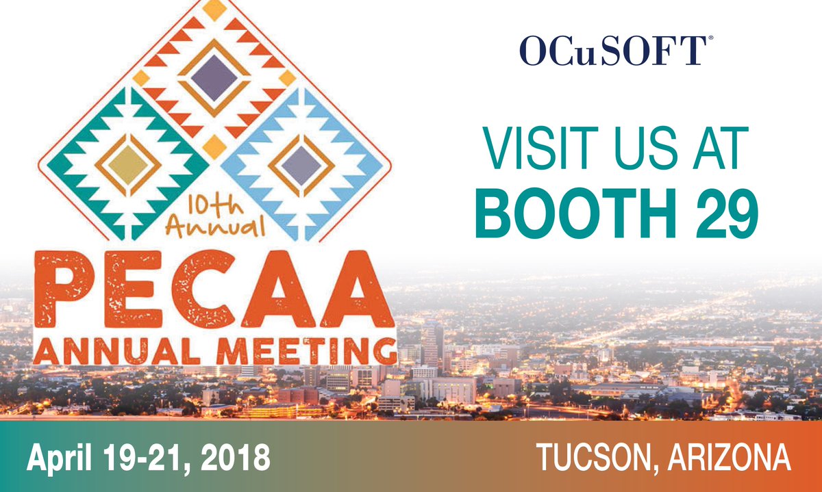 OCuSOFT's tweet photo. Looking forward to this year's Annual @JoinPECAA Meeting! Be sure to stop by and chat with us at Booth 29! #PECAA #Ocusoft https://t.co/KN94l03rID