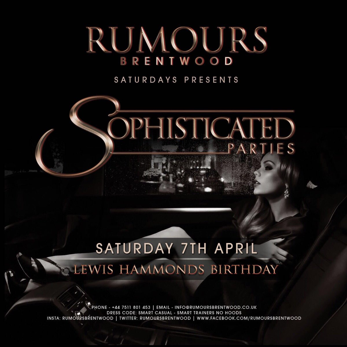 Buzzed for <a href="/RumoursBrentwd/">Rumours Brentwood</a> This Saturday It's <a href="/SophisticatedUK/">SophisticatedParties</a> The Trendiest Bar In Essex..Message For Guestlist 🎈🙌👏