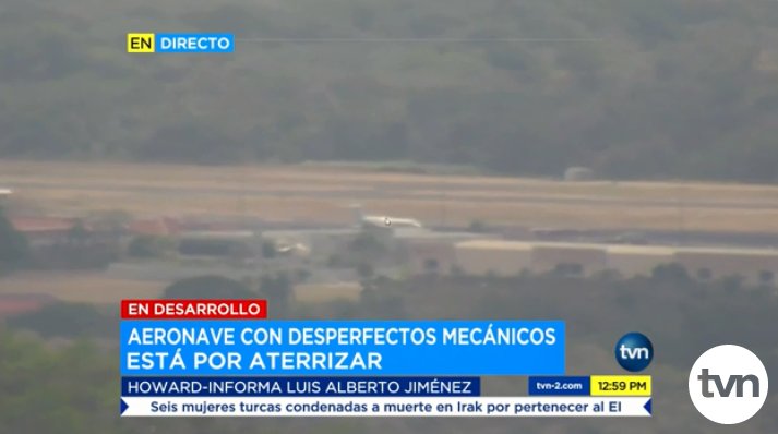 Se registra emergencia en el Aeropuerto de Howard. Aeronave con desperfectos mecánicos está por aterrizar. Detalles en tvn-2.com/tv/en-directo/