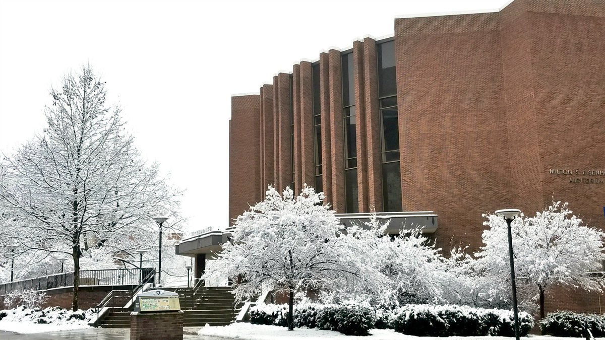 penn_state's tweet photo. Hello, spring? ☃️ It may not be warm and sunny, but that doesn't mean it doesn't  make campus just a little more beautiful. 
Images: Christie Clancy / #PennState https://t.co/i3ojlgPlAW