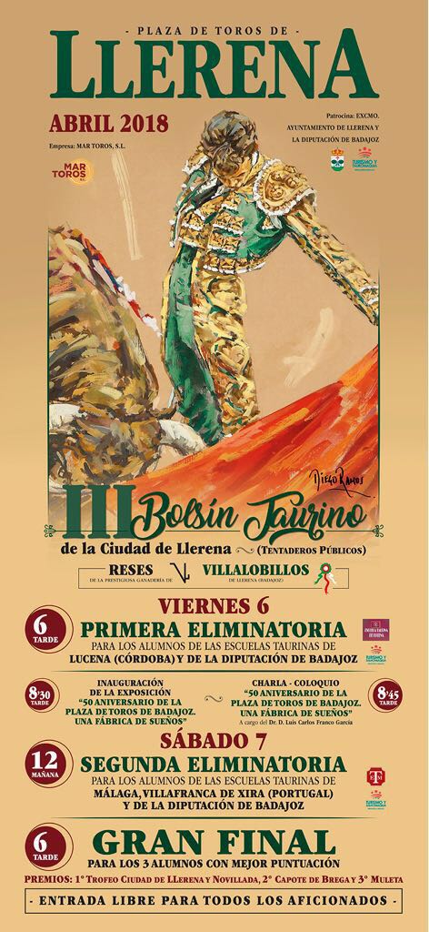 ETLucena's tweet photo. Próximo fin de semana cargado de actuaciones de ntros alumnos.Comienzamos el viernes 6,Manuel Rueda en el III Bolsín de Llerena.El sábado 7,Emiliano,actuará en el Ciclo de Becerradas Andaluzas y para terminar el domingo 8,de nuevo Manuel Rueda en  Alcalá del Río. https://t.co/DtEpLrMTgP