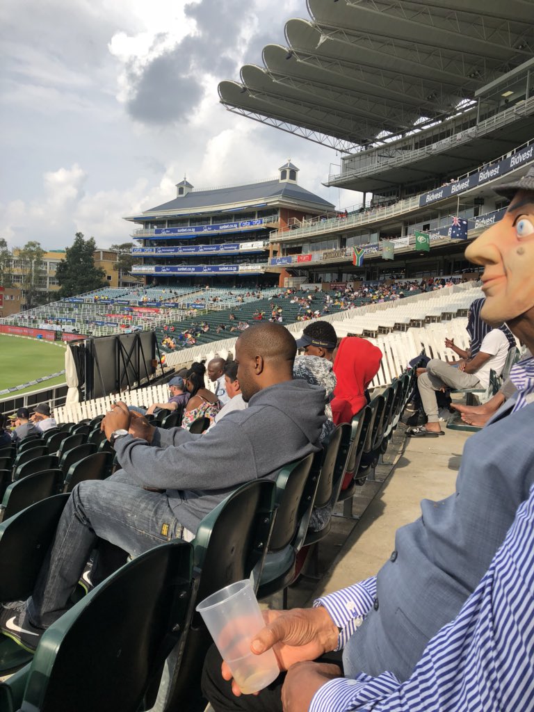 The only exciting thing about the #SAvsAUS game is sitting next to Mr Bean who happens to enjoy Johnny Walker Black