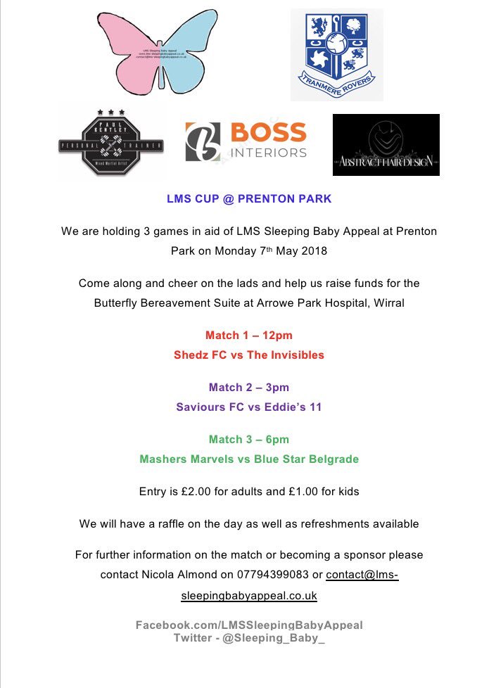 Sleeping_Baby_'s tweet image. Come and join us 7th May at Prenton Park! @TRFCcommercial @TranmereRovers @MasherDodd @robbo9rovers @EvanGumbs @connorjennings1 @WIRRALGLOBENEWS @Wirral_Midwives @NicolaPalios @paulbentley12 @AbstractHairCo