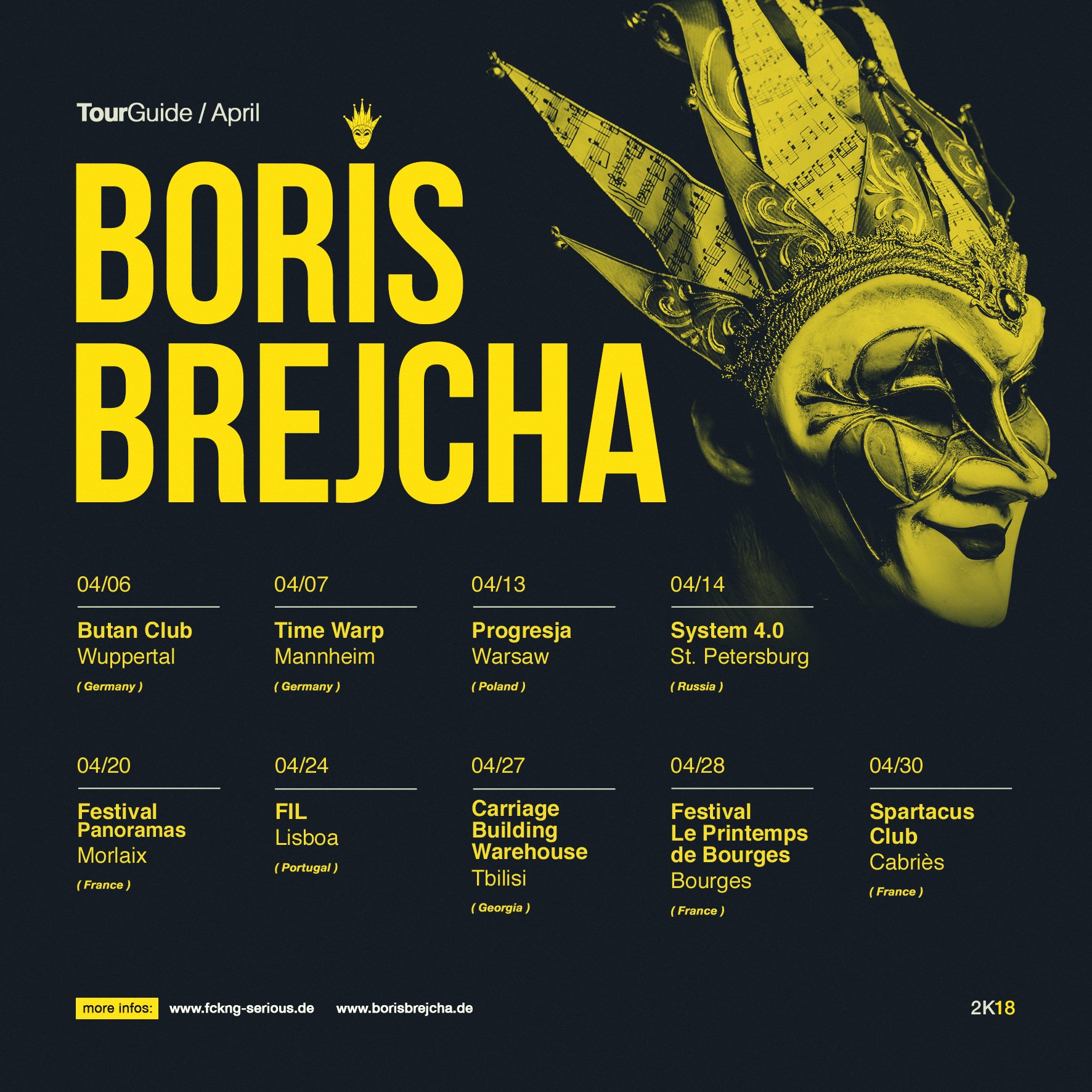 Boris Brejcha on Twitter "Tour Dates / April 2018…