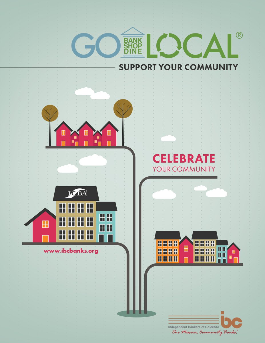 icbcolo's tweet photo. Happy Community Banking Month! By shopping &amp; banking locally, our community reaps benefits we might not experience when frequenting big, national chains. More of the $$$ we spend at a local business goes back into our local economy. Support your community - #GoLocal #BankLocally https://t.co/x2amOMji68