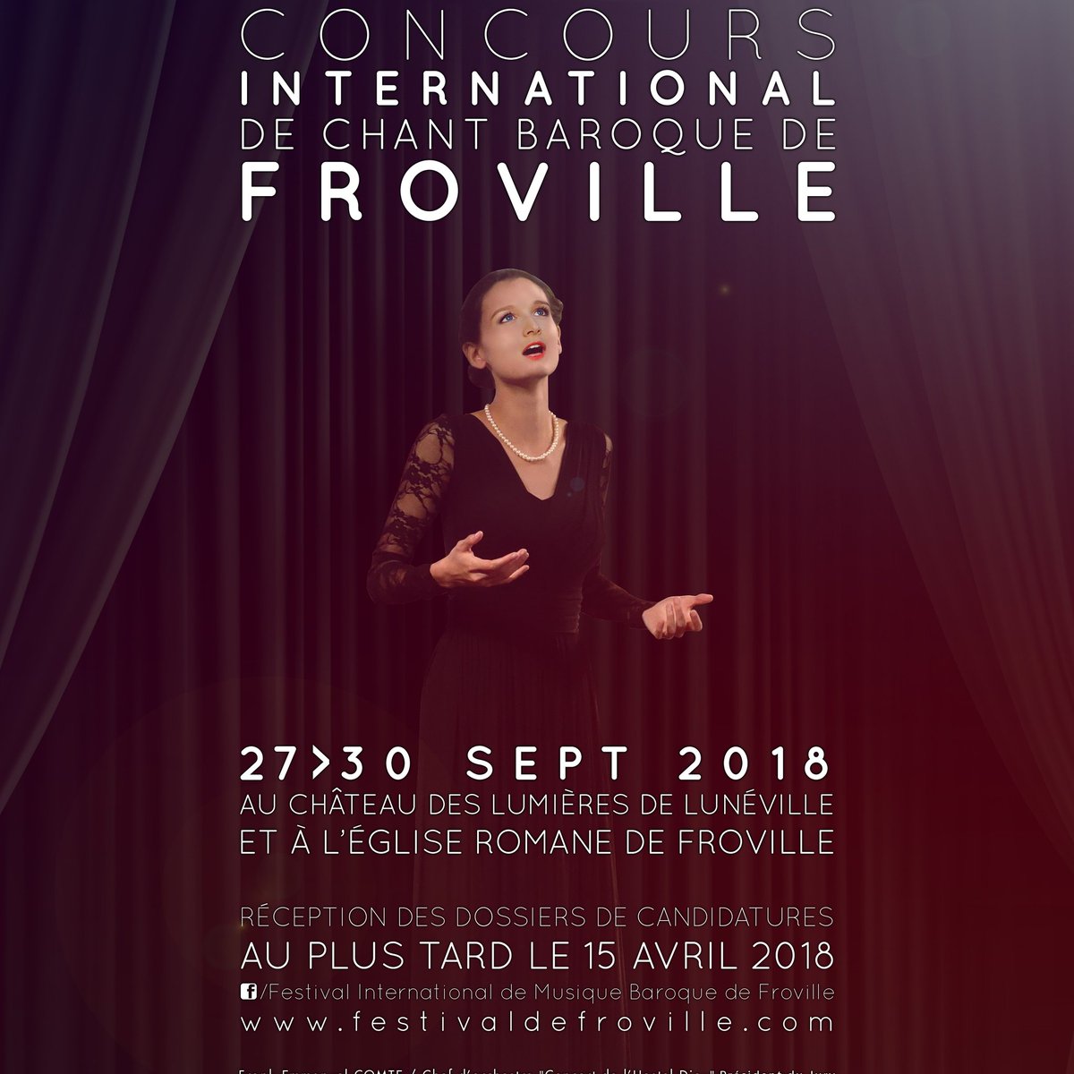 J-14 avant la clôture des inscriptions au concours international de chant baroque de froville !n'hésitez pas à vous faire entendre a l'occasion de ce rendez vous musical,véritable tremplin pour un début de carrière....toutes les modalités sur festivaldefroville.com