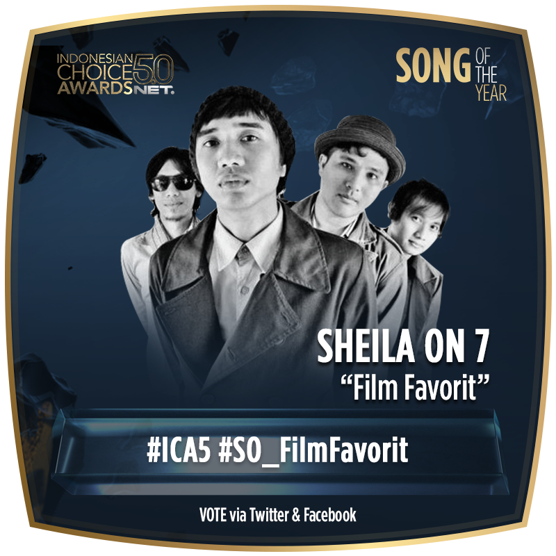 <a href="/susipudjiastuti/">Susi Pudjiastuti</a> @HitamPutihT7 <a href="/myTrip_myAdvntr/">MY TRIP MY ADVENTURE</a> <a href="/Trans7OnTheSpot/">On The Spot TRANS7</a> <a href="/MataNajwa/">Mata Najwa</a> <a href="/payungteduh/">payungteduh</a> <a href="/raisa6690/">Raisa Andriana</a> <a href="/isyanasarasvati/">Isyana Sarasvati</a> VOTE “Film Favorit” <a href="/sheilaon7/">Sheila On 7</a> sebagai Song of the Year Indonesian Choice Awards 5.0 via Twitter &amp; Facebook dengan format:

#ICA5 (spasi) #SO_FilmFavorit (spasi) <a href="/netmediatama/">Netmedia</a> 

Info lengkap: zulu.id/ica5