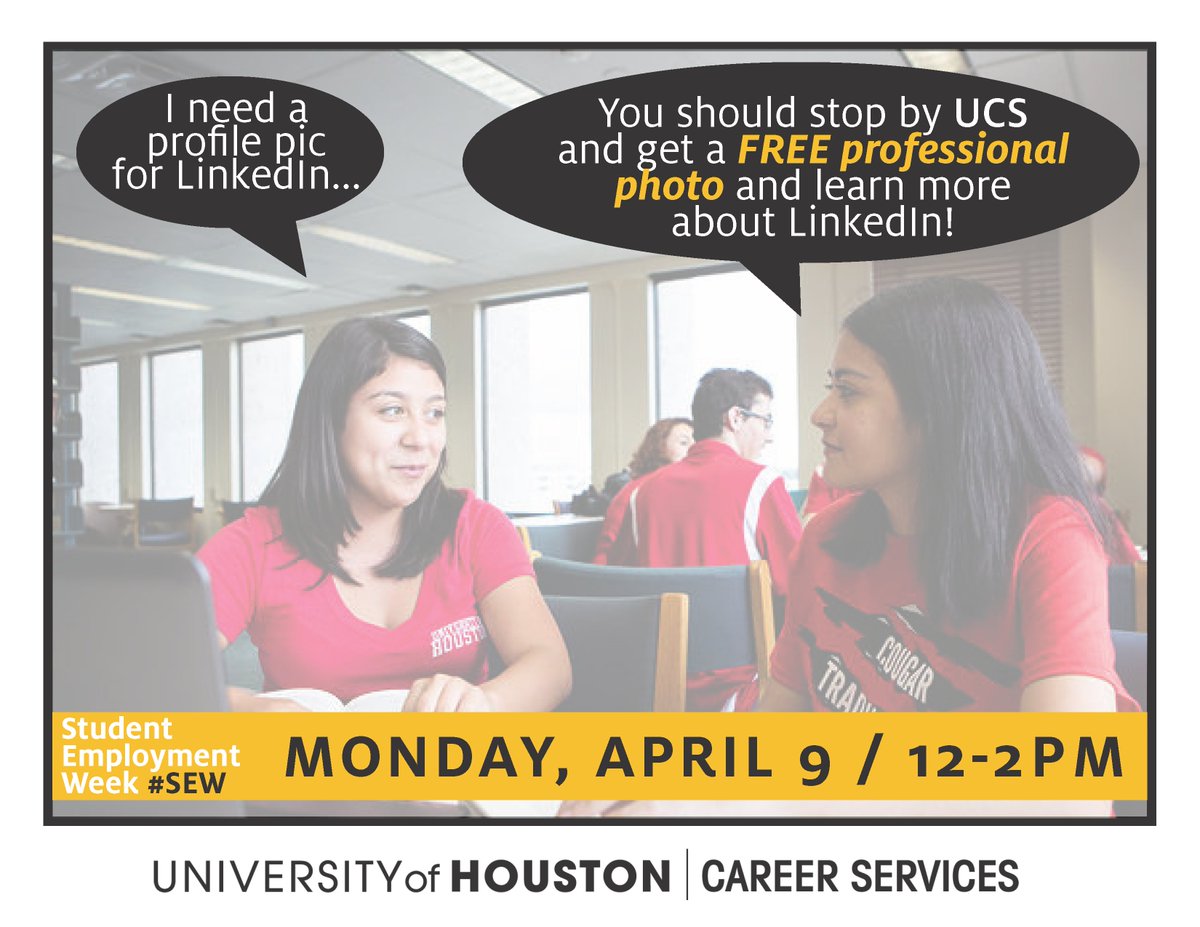 Free professional photos on Monday, April 9 from 12pm - 2pm! Join us! #SEW #FreePhotos #LinkedInWorkshop #PersonalBranding