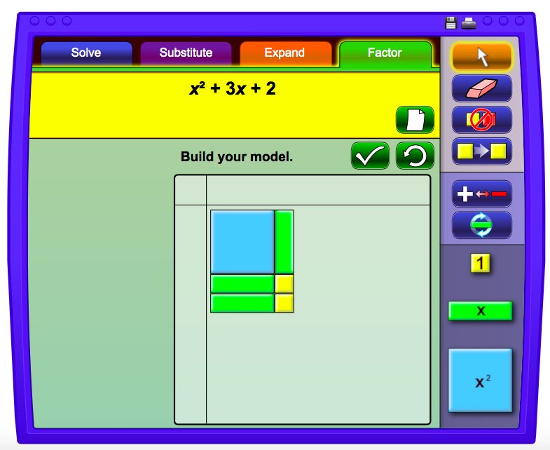MrMainsMath's tweet photo. Love using @NCTMIllum Algebra Tiles when teaching factoring to my Algebra 1 students.  Last year did not use this visual at first, and procedural fluency was low, but reteaching it with this visual led to greatly increased procedural fluency! https://t.co/iItBNb6fdO