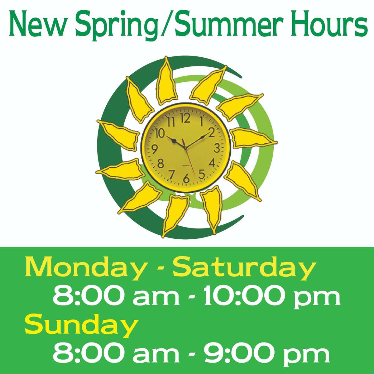 RealSubsCafe's tweet image. New Spring-Summer hours go into effect today!