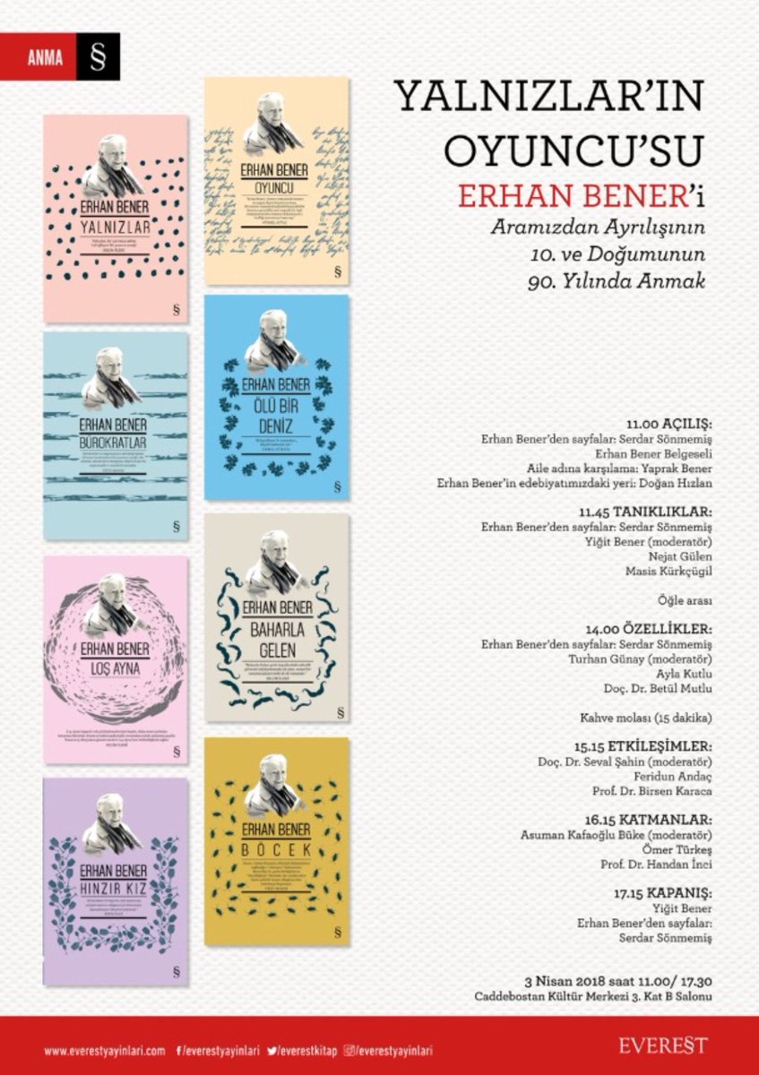 Yarın Erhan Bener için bir aradayız.