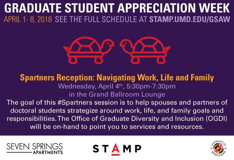 UMDGSL's tweet photo. Got a #spartner sticking by your side as you pursue your graduate degree? Get the resources your family needs at this special event from @OGDIUMD - tomorrow at 5:30 https://t.co/FtenJPeJ8T