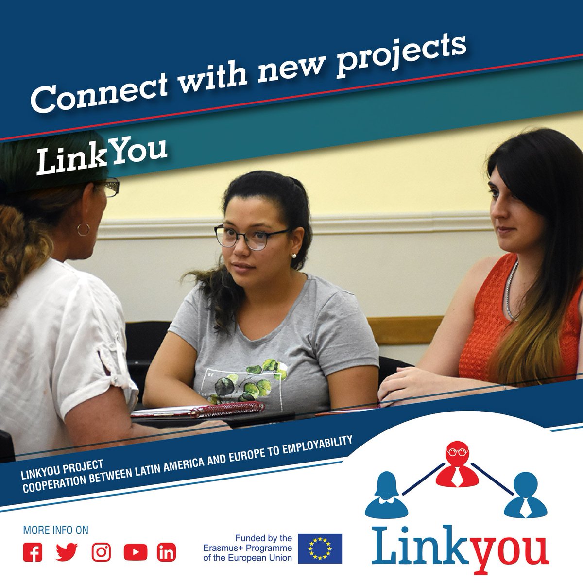 LinkYou_Project's tweet image. 👩‍🎓👨‍🎓 #LinkYouProject 🌐📚 We want to improve the employability of young graduates in #LatinAmerica creating a network to bring together industries, academics and students.
Our main objective is to disseminate  the #ChallengeAcademyPlatform + info on linkyou.fahsbender.pe