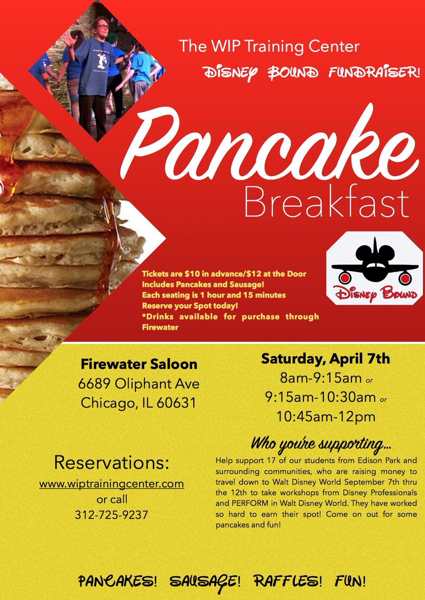 WIPTraining's tweet image. You know what everyone needs a little bit of some times? PANCAKES! 

Firewater Saloon 
6689 N Oliphant Ave
Chicago, IL 60631

Come on out This Saturday 8am-12pm to have some delicious Pancakes and Sausage and be served by some amazing students! 

Gather families and friends!