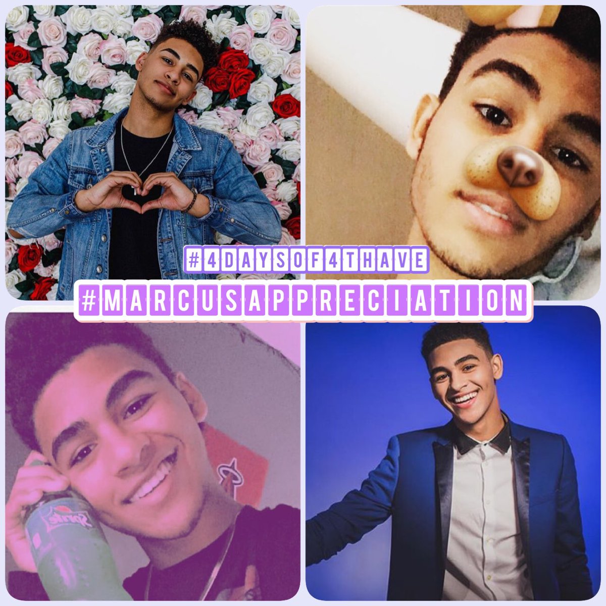 4thAveCrew's tweet photo. It's #MARCUSappreciation day! Marcus, not only are you crazy talented, but you're also so sweet and funny. It's been so much fun supporting you this past half year. I hope you have a lovely day and you find a reason to smile that precious smile. π @K_marzzz_ #4DaysOf4thAve https://t.co/nZRkzHkhiZ