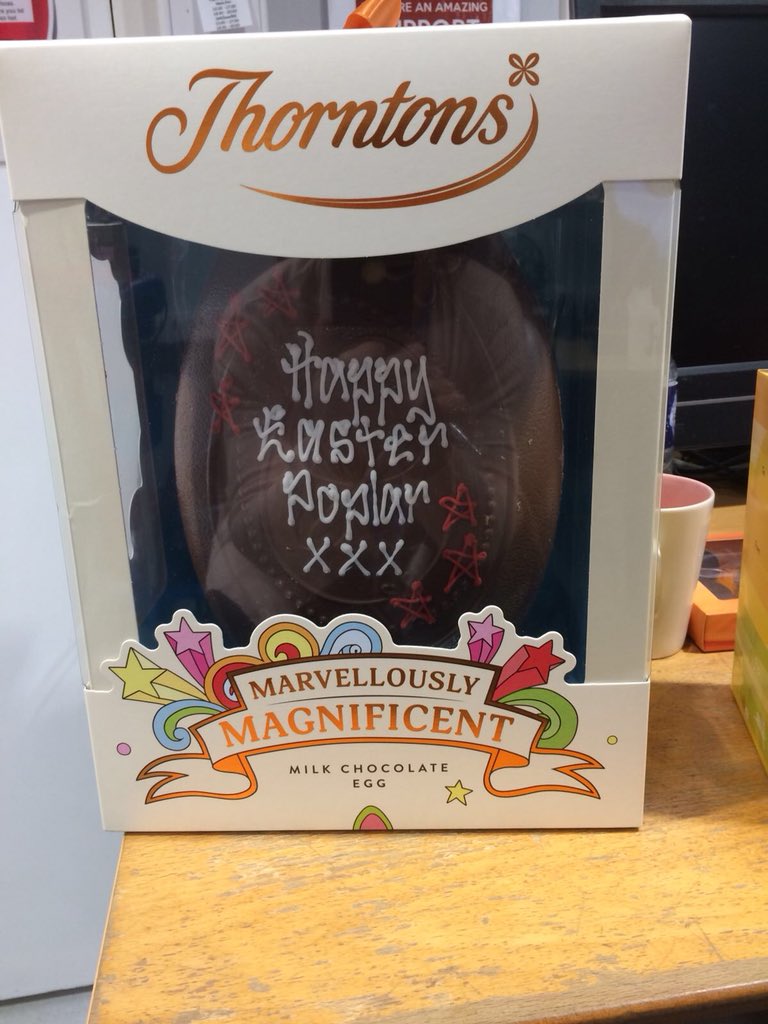 KathCartledge's tweet photo. Thanks to the lovely Tania for a beautiful Easter egg and @MWheawell for the tasty cakes 😋 for the ladies and staff on Poplar Ward #chocolate @Poplar_Hazel https://t.co/j6JP1sN05B