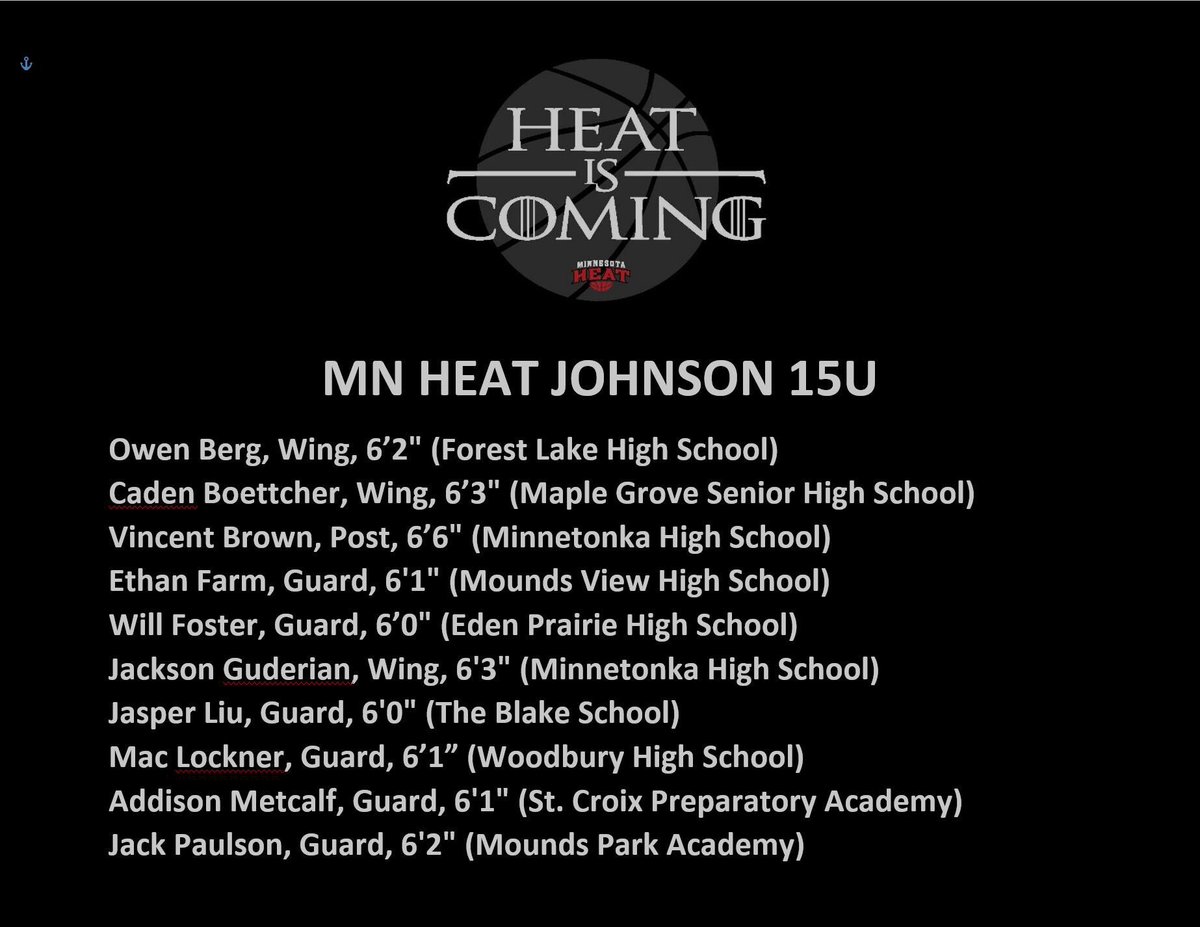 This cold weather has the state of MN all depressed. Don’t worry, let these group of Heat teams get you all excited for spring! 

🔥🔥🔥

#HeatIsComing