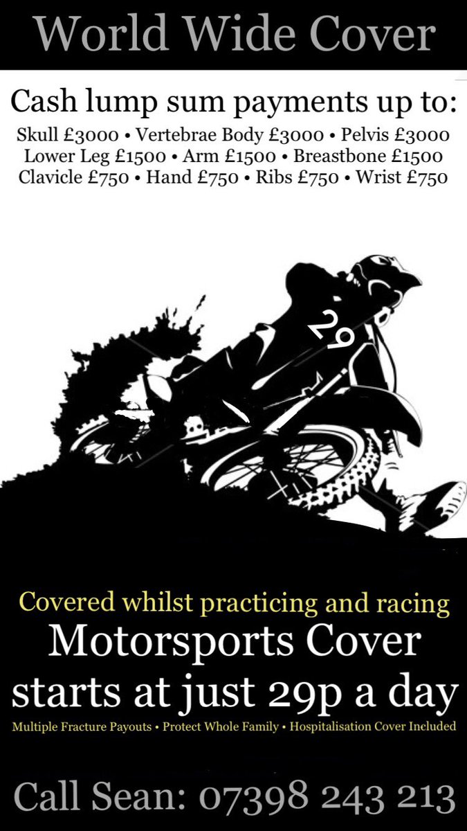 MotorsProtect's tweet photo. Do you take part in Motorsports without Accident Insurance? Or Income Protection ? FREE advice here https://t.co/4gMNRasp7X