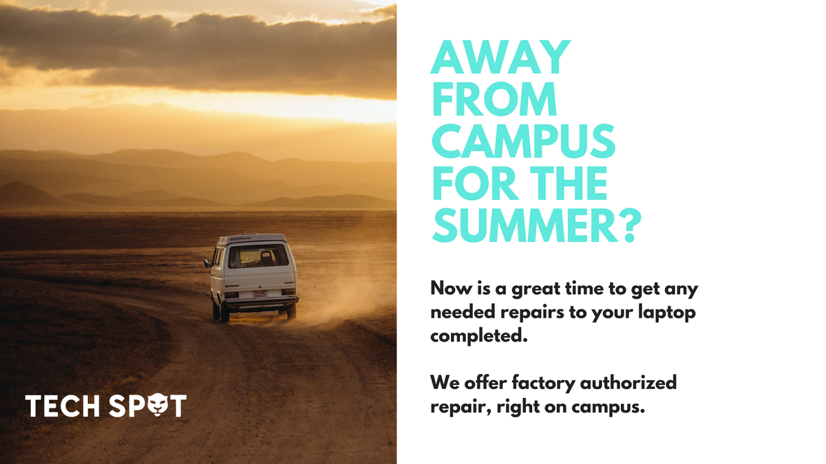 WITTechSpot's tweet image. Will you be away from campus for the summer semester? Stop by to see us and get your laptop in good repair. #avoidtherush bit.ly/2Figdx3