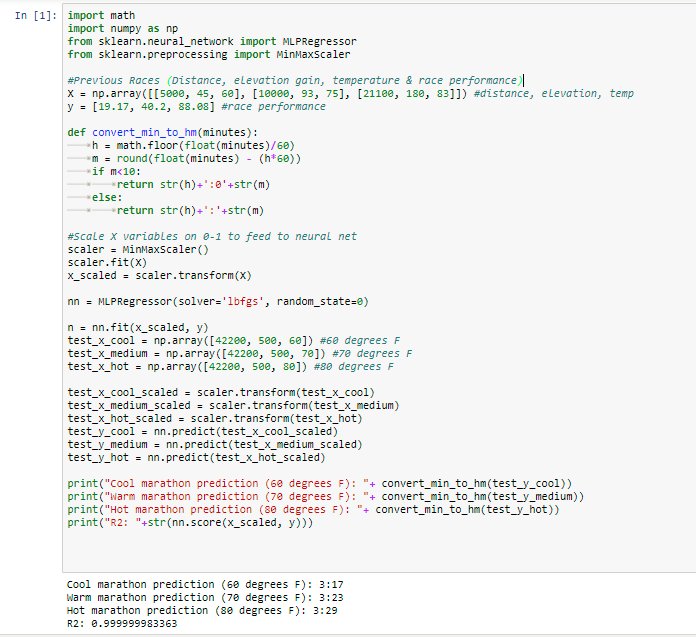 Alan_Couzens's tweet image. Another advantage to using more complex models (like neural nets) is the ability to factor more variables - like race elevation gain or temperature into the performance prediction #MachineLearningInSports