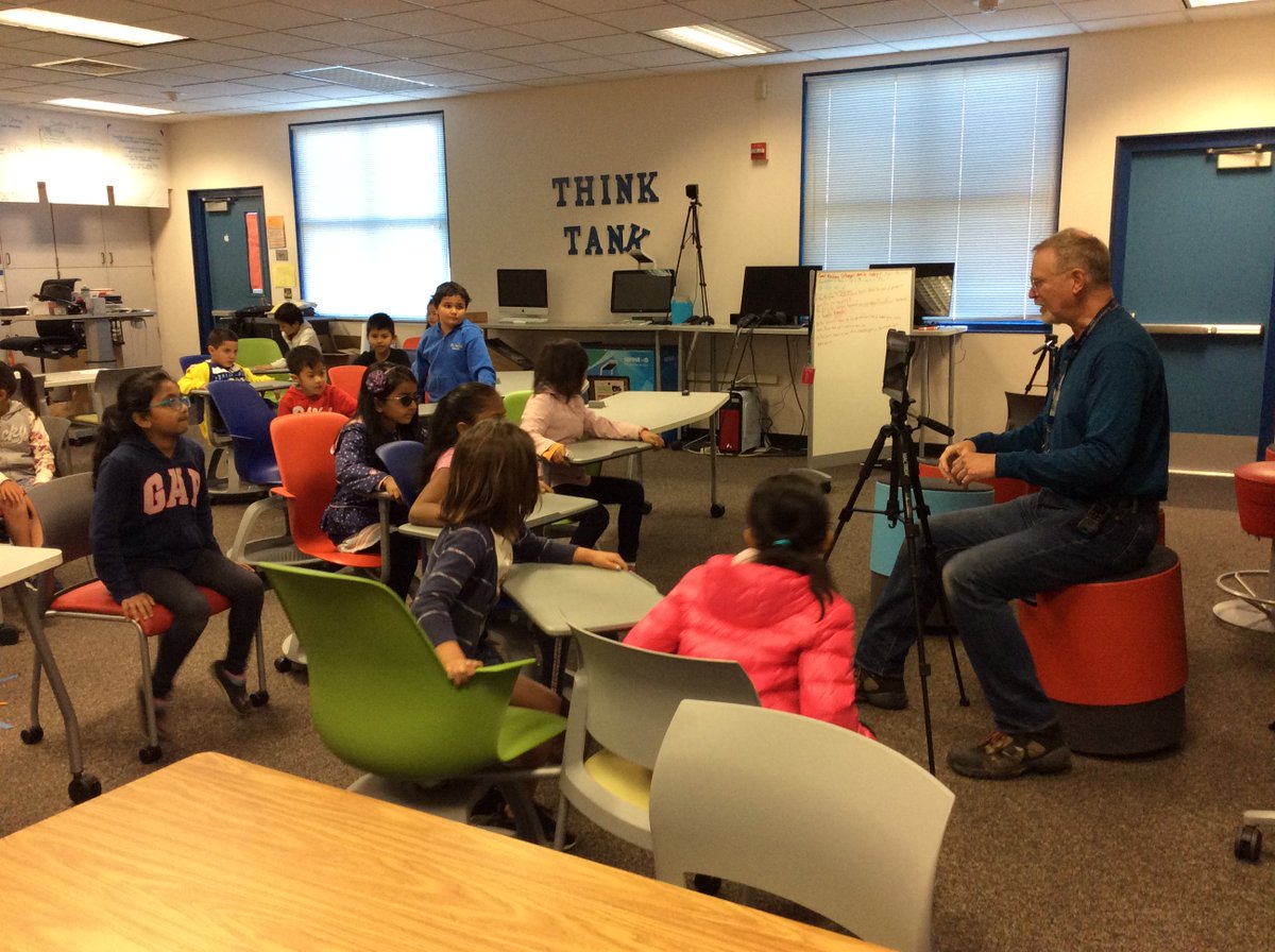 LorTeacher's tweet photo. Room 23 Is learning how to use the green screen in preparation for our Writer’s Workshop Book Review presentations #DeVargas School #dvlions @MarkLoundy https://t.co/7XWwM8DVRf