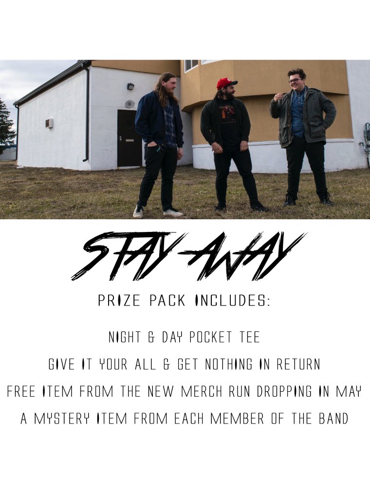 StayAwayMusic's tweet photo. Due to the high volume of entries across all platforms we’ve decided to up our game and give away TWO (2) STAY AWAY PRIZE-PACKS!!

You still have time to enter! Just RT for your chance to win!!

Listen to 89.1 FM or @ https://t.co/2T2efaJFwY tonight at 7 to see if you’ve won! https://t.co/5c3H6p3ITG