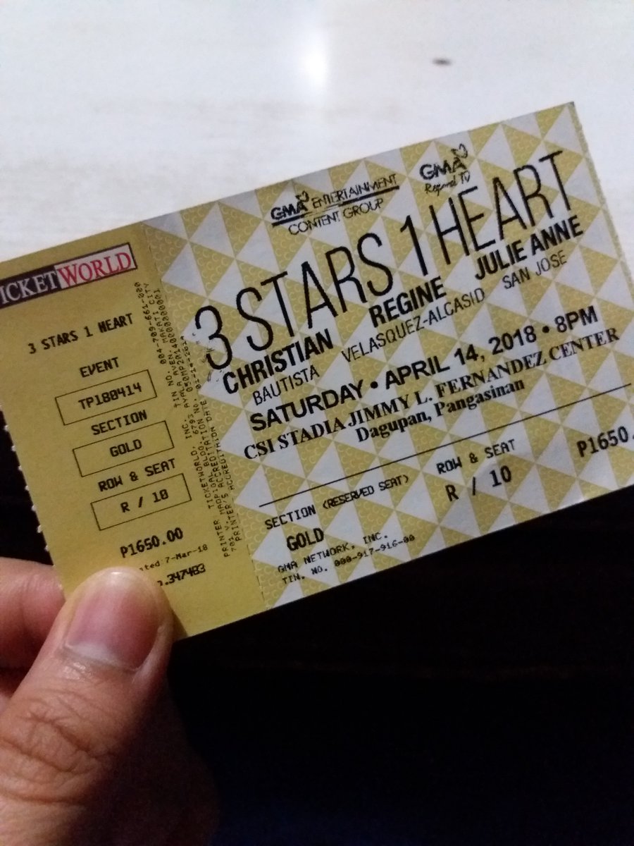@xtianbautista hi idol😊 got my ticket na #3Stars1Heart Apr.14,2018 @CSI Stadia Dagupan 8pm see u there kaCFs @XtianFriends 😉
