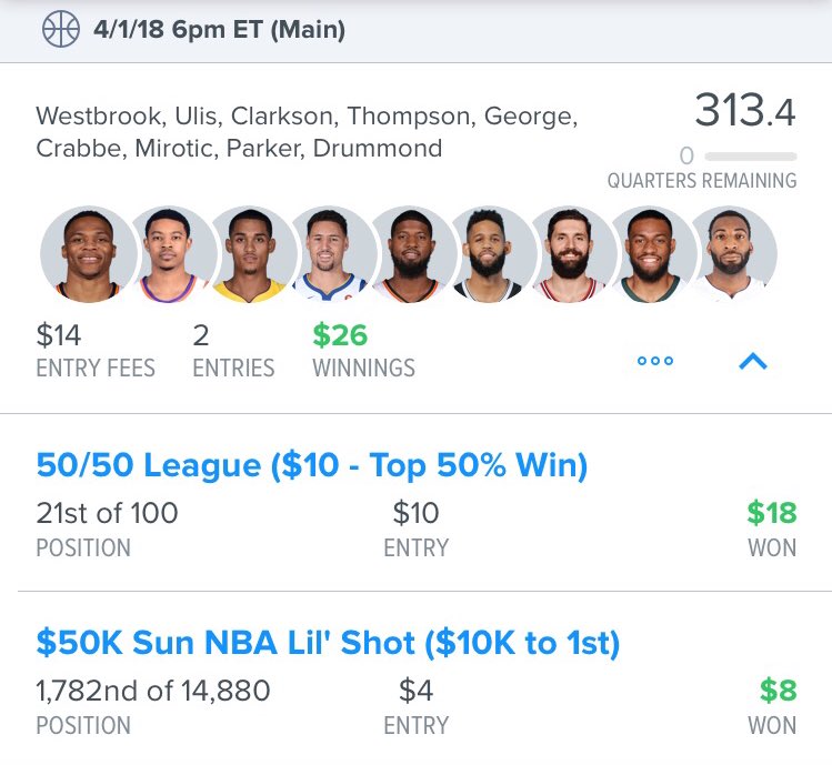 HomerunDFS's tweet image. Last nights NBA lineup paid 💵💵