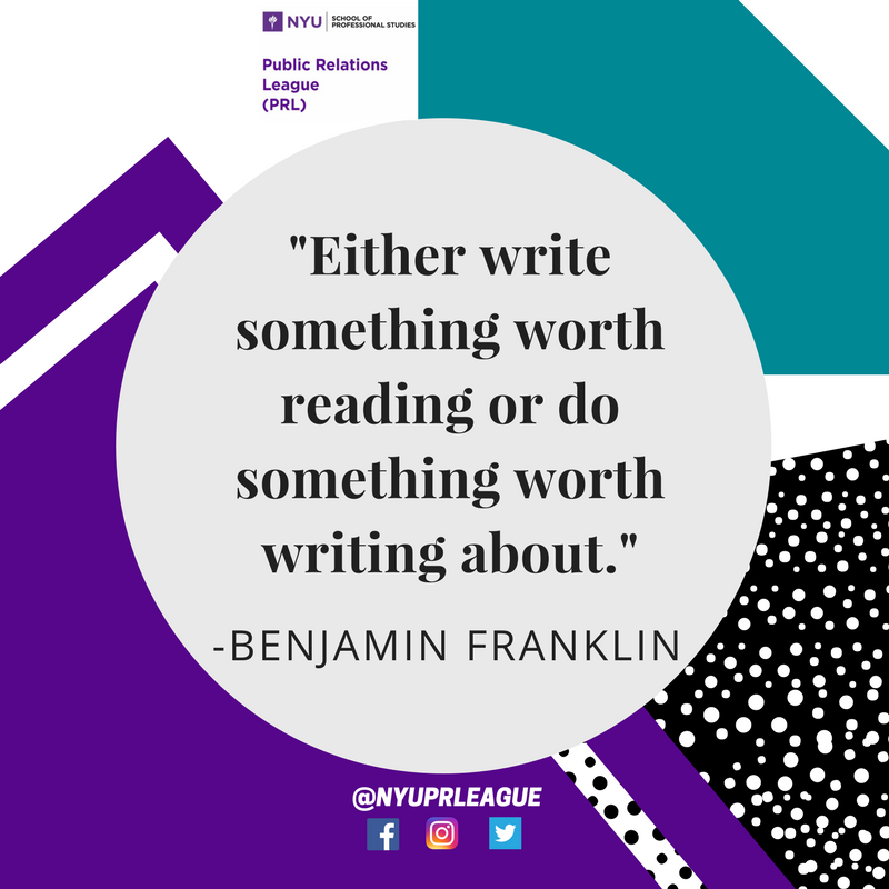 NYUPRLeague's tweet photo. #MondayMotivation #QOTD #NYUPRLeague #PRLeague #WeAreSPS https://t.co/6bezi9ydsr