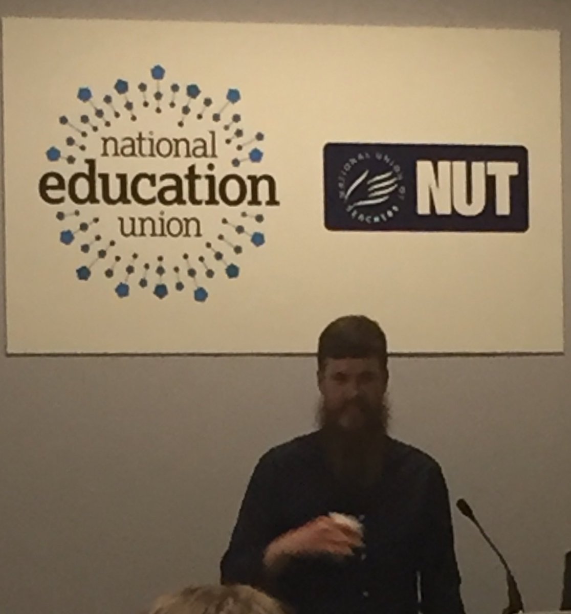 swift4_anne's tweet photo. Bob Webb from Northern region promoting innovative keeping schools creative and MTAS campaigns. Look out for next event in York on 12.05.18. #NUT2018 https://t.co/xlbhhZ5gWm