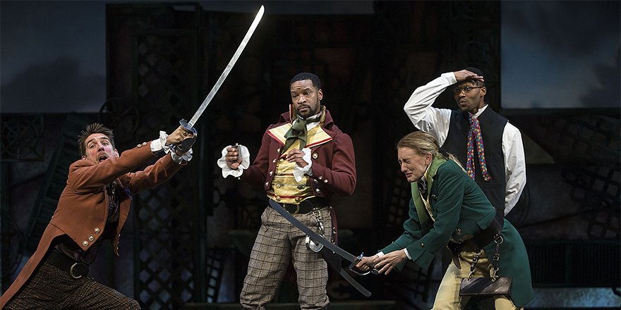 VeryDynamite's tweet image. By my yellow stockings and garters, @pioneertheatre's Twelfth Night is funny, artful and, well, just read my review @SLmag already. bit.ly/2GsYy7g