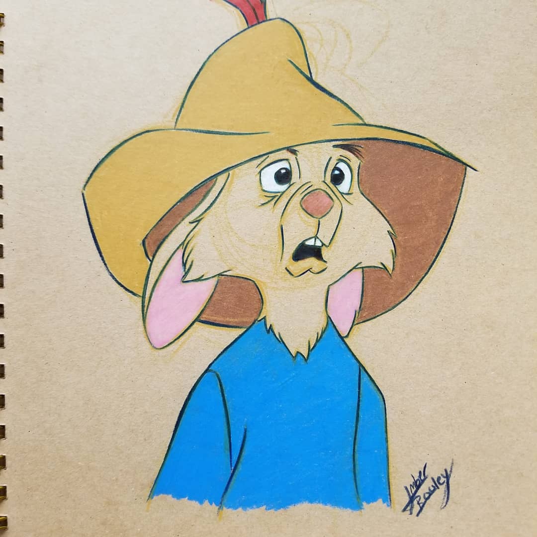 Decided April this year is rabbit season.  #skippy #skippyrobinhood #robinhood #rabbit #rabbitseason #bunny  #disneyrabbit #disneyfanart #disneyart #disneysketch #quicksketch #quickdoodle #freelance #freelanceartist #artist #illustration #amber #amberbouleyart #amberbouley #akb