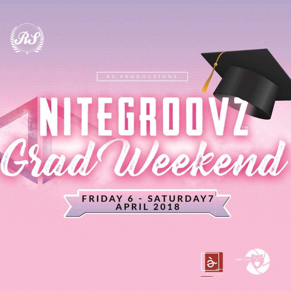 Sphumelele__'s tweet photo. Nitegroovz Grad Friday. 

Bottle Prices and Booking Details drop tomorrow https://t.co/kkamTU3LXq
