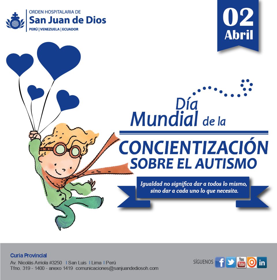 OHSJD's tweet image. Día Mundial de la Concientización sobre el #Austimo, llamado a conocer, informarse, aprender, valorar, respetar y apostar por una sociedad inclusiva, que elimine barreras y brinde igualdad de oportunidades.