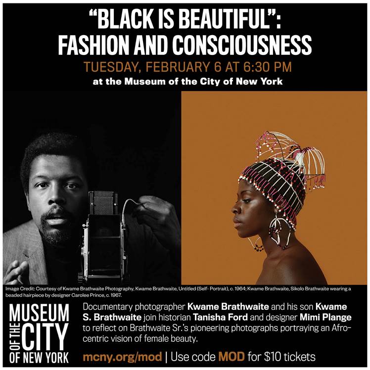 Learn about how photography and fashion can be used as a cultural and  political tool with <a href="/kwamebphoto/">Kwame Brathwaite</a>,  @SoulistaPhD, and <a href="/MIMIPLANGE/">Mimi Plange New York</a> at  <a href="/MuseumofCityNY/">Museum of the City of NY</a> on Tuesday, 2/6. Click here for tickets:  bit.ly/2AHmyMa