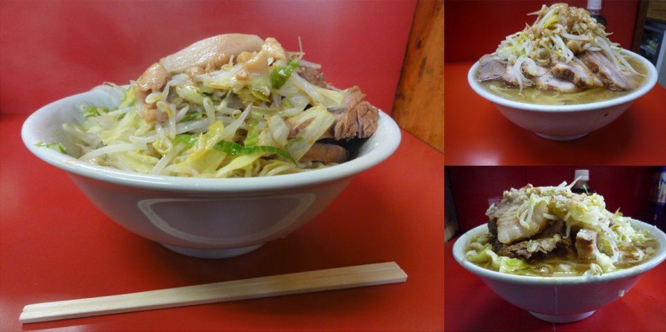 Bowls of ramen noodle soup.