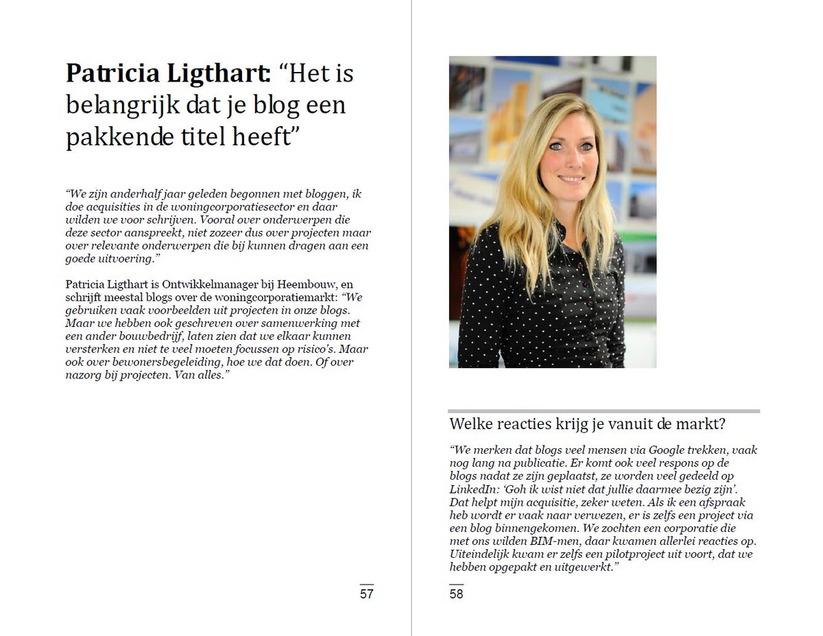 In het boek ‘Employee Advocacy: Medewerkers aan het woord’ van <a href="/EVlems/">Edwin Vlems</a> komen 26 professionals (B2B) aan het woord die actief kennis delen, onder andere via blogs. Onze collega <a href="/PLigthartvdBeek/">Patricia Ligthart</a> staat er ook in! Goed bezig