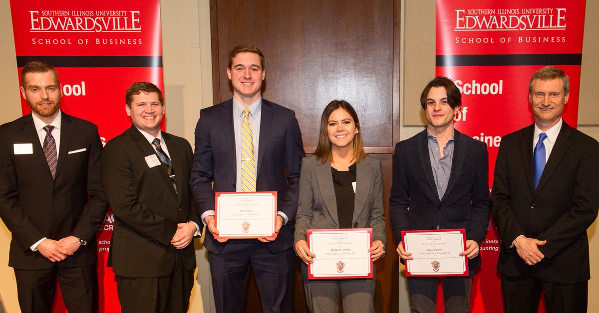 Congratulations to the three SIUE recipients of the Delta Sigma Pi Scholarship Key Award for graduating with the highest cumulative academic average! #dsp