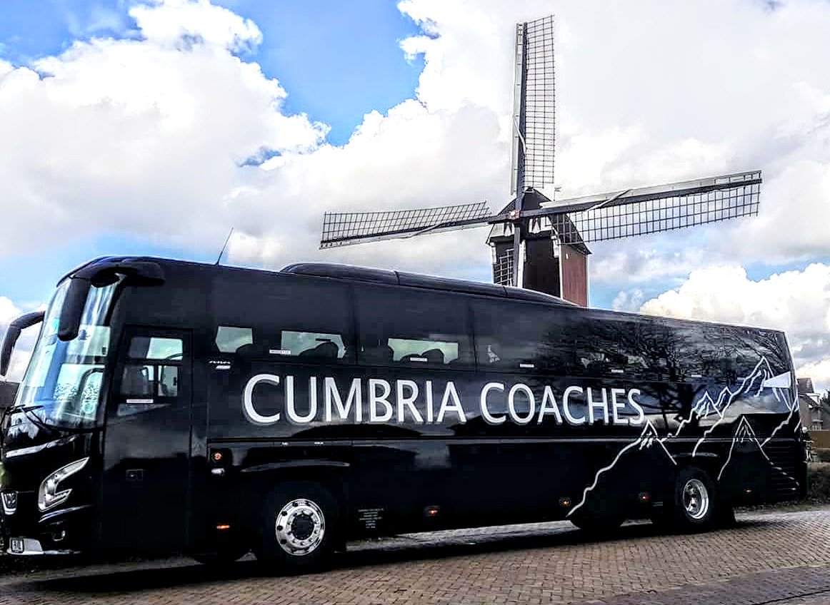 This member of our fleet is on its way home from Holland. We drive all over the UK and Europe #cumbriacoaches