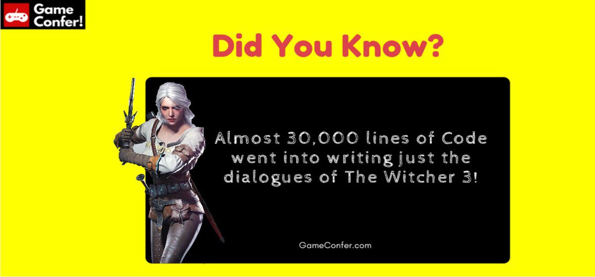 GameConfer's tweet photo. That's a lot of code indeed!

Join us on our handle https://t.co/JRntCuliJY for more such interesting trivia about your favourite games!

#TheWitcher #GamersUnite #GamersAssembly #GamersCommunity #gamers #GamerGate #GameInsight #Action #RolePlaying #roleplayer #fantasy https://t.co/EYPmbwZmhn
