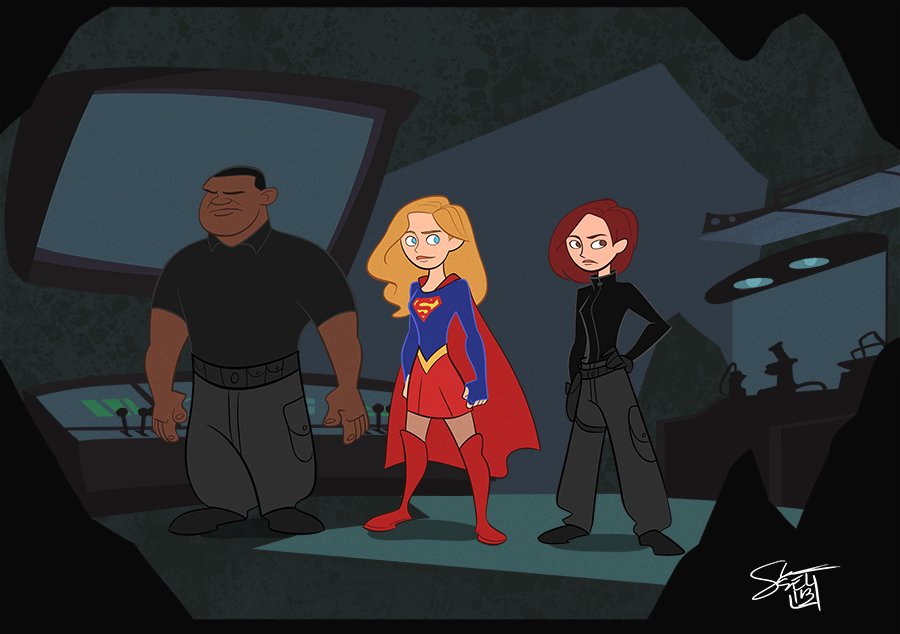 comickergirl's tweet photo. I have neither explanation nor excuse for this #supergirl/ #kimpossible mashup. https://t.co/151ft28plt