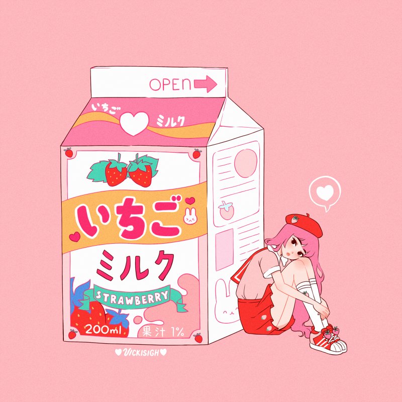 Strawberry milk chibi 🍓 | Anime Art Amino